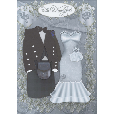 Newlyweds - Dark Tartan Decoupage Card